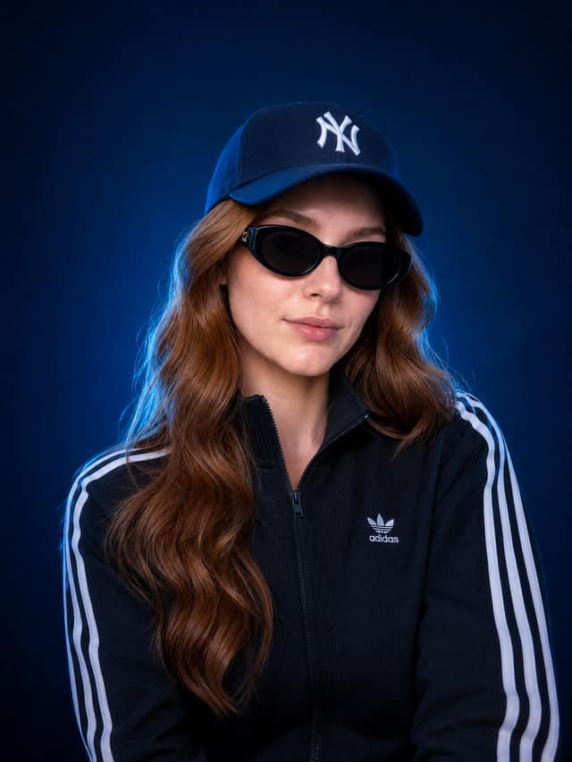 Blue Editorial Try On